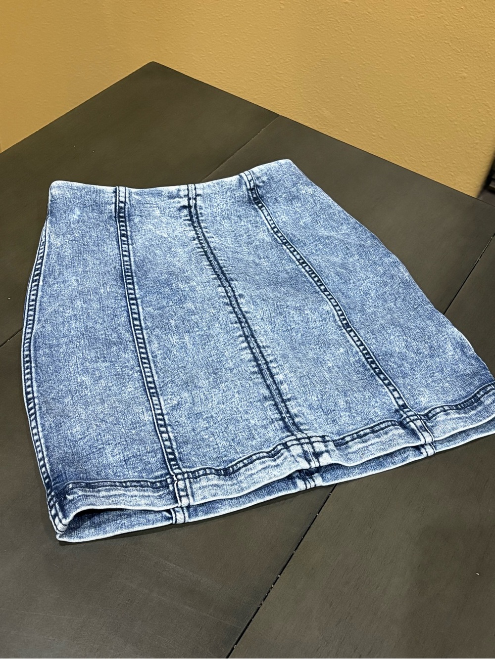 Free People Washed Denim Mini Skirt